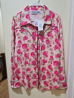 Rodeo Quincy Wild Rose Pink Floral Button-Up